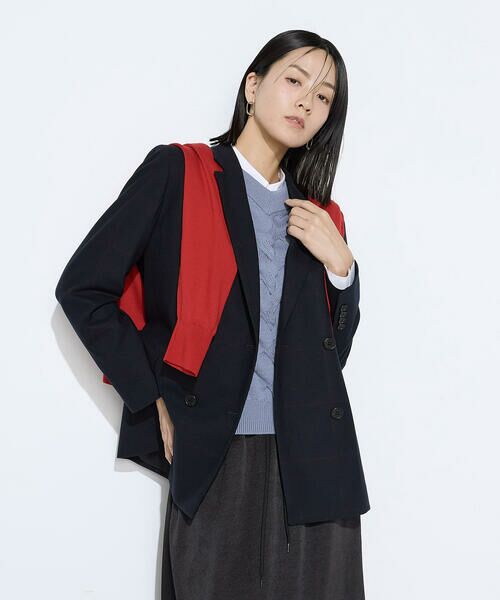 COMME CA COMFORT / コムサ・コンフォート（Lサイズ） テーラードジャケット | 〔 TALLサイズ 〕 トリアセウールフラノウィンドペン ダブルジャケット | 詳細25