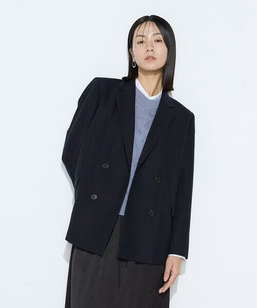 COMME CA COMFORT / コムサ・コンフォート（Lサイズ） テーラードジャケット | 〔 TALLサイズ 〕 トリアセウールフラノウィンドペン ダブルジャケット | 詳細28