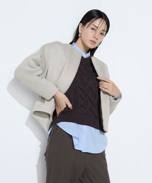 COMME CA COMFORT / コムサ・コンフォート（Lサイズ） ブルゾン | 〔 TALLサイズ 〕 ダブルエアーダンボール ノーカラーブルゾン | 詳細15