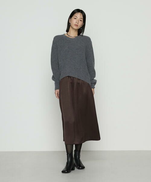 COMME CA COMFORT / コムサ・コンフォート（Lサイズ） ロング・マキシ丈スカート | 〔 TALLサイズ 〕 ビンテージダブルサテン スカート | 詳細19