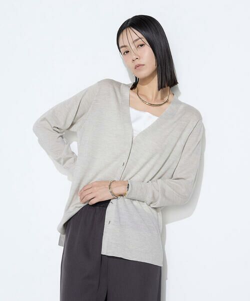COMME CA COMFORT / コムサ・コンフォート（Lサイズ） カーディガン・ボレロ | 〔 TALLサイズ 〕 ウール梳毛 Vネックカーディガン | 詳細7