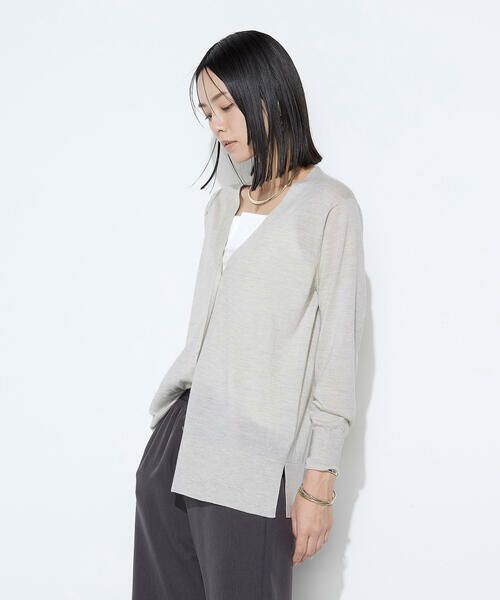COMME CA COMFORT / コムサ・コンフォート（Lサイズ） カーディガン・ボレロ | 〔 TALLサイズ 〕 ウール梳毛 Vネックカーディガン | 詳細8