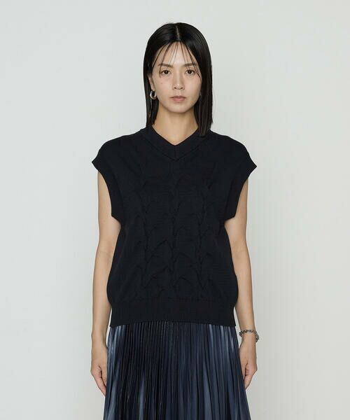 COMME CA COMFORT / コムサ・コンフォート（Lサイズ） ニット・セーター | 〔 TALLサイズ 〕 コットンポリエステルリリヤーン ニットベスト | 詳細6