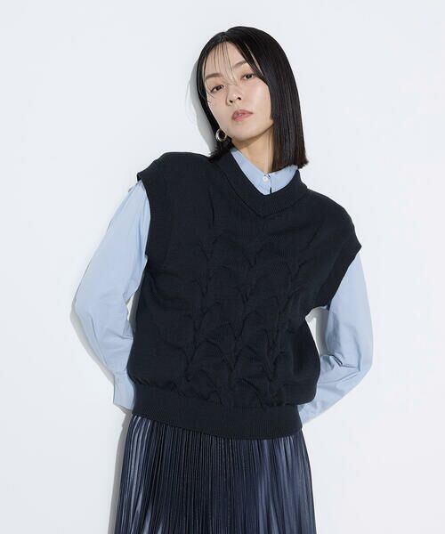 COMME CA COMFORT / コムサ・コンフォート（Lサイズ） ニット・セーター | 〔 TALLサイズ 〕 コットンポリエステルリリヤーン ニットベスト | 詳細13