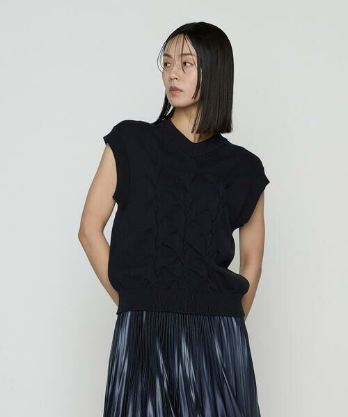 COMME CA COMFORT / コムサ・コンフォート（Lサイズ） ニット・セーター | 〔 TALLサイズ 〕 コットンポリエステルリリヤーン ニットベスト | 詳細4