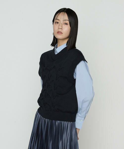 COMME CA COMFORT / コムサ・コンフォート（Lサイズ） ニット・セーター | 〔 TALLサイズ 〕 コットンポリエステルリリヤーン ニットベスト | 詳細5