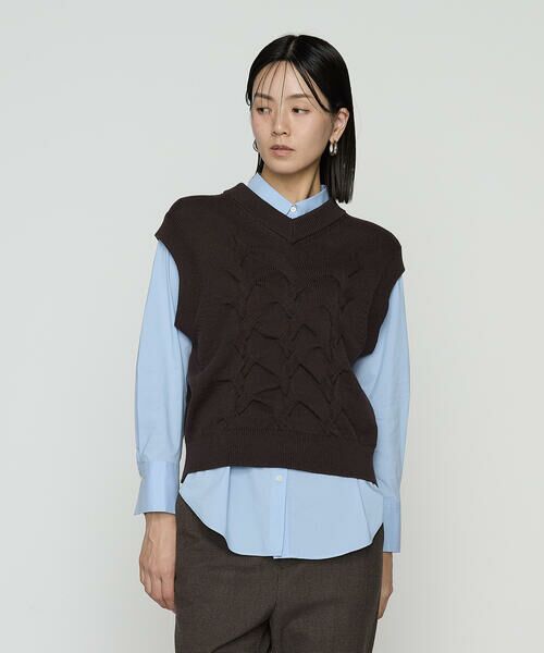 COMME CA COMFORT / コムサ・コンフォート（Lサイズ） ニット・セーター | 〔 TALLサイズ 〕 コットンポリエステルリリヤーン ニットベスト | 詳細17