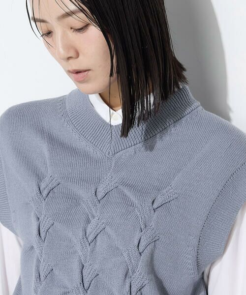 COMME CA COMFORT / コムサ・コンフォート（Lサイズ） ニット・セーター | 〔 TALLサイズ 〕 コットンポリエステルリリヤーン ニットベスト | 詳細24