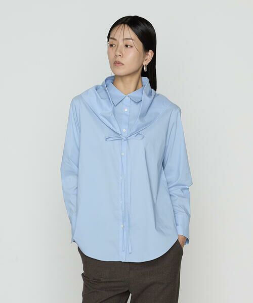 COMME CA COMFORT / コムサ・コンフォート（Lサイズ） シャツ・ブラウス | 〔 TALLサイズ 〕 コットンナイロンシャンブレー カーチフ付きシャツ | 詳細17