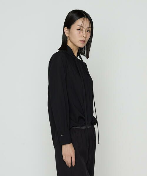 COMME CA COMFORT/コムサ・コンフォート(Lサイズ) 〔 TALLサイズ 〕 フィネスボイル ボウタイシャツ 05:ブラック 13号 COMME CA COMFORT/コムサ・コンフォート(Lサイズ) 〔 TALLサイズ 〕 フィネスボイル ボウタイシャツ 05:ブラック 13号