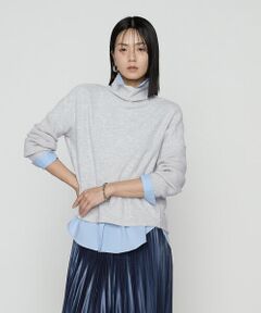 COMME CA COMFORT / コムサ・コンフォート（Lサイズ） カットソー | 〔 TALLサイズ 〕 ウールブークレー  ボトルネックプルオーバー