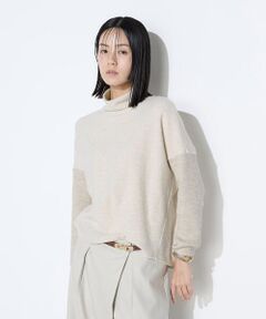 COMME CA COMFORT / コムサ・コンフォート（Lサイズ） カットソー | 〔 TALLサイズ 〕 ウールブークレー  ボトルネックプルオーバー