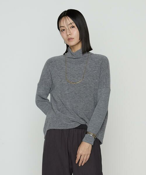 COMME CA COMFORT/コムサ・コンフォート(Lサイズ) 〔 TALLサイズ 〕 ウールブークレー ボトルネックプルオーバー 08:トップグレー 15号 COMME CA COMFORT/コムサ・コンフォート(Lサイズ) 〔 TALLサイズ 〕 ウールブークレー ボトルネックプルオーバー 08:トップグレー 15号