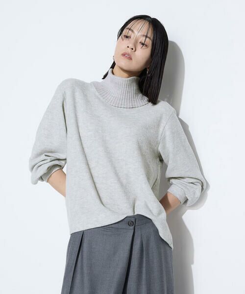 COMME CA COMFORT / コムサ・コンフォート（Lサイズ） カットソー | 〔 TALLサイズ 〕 ウールブークレー スヌード付きプルオーバー | 詳細8