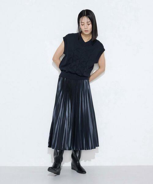 COMME CA COMFORT / コムサ・コンフォート（Lサイズ） ロング・マキシ丈スカート | 〔 TALLサイズ 〕 サテンチンツ コンビネーションプリーツスカート | 詳細20