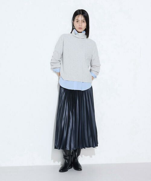 COMME CA COMFORT / コムサ・コンフォート（Lサイズ） ロング・マキシ丈スカート | 〔 TALLサイズ 〕 サテンチンツ コンビネーションプリーツスカート | 詳細22