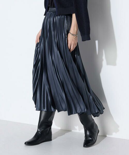 COMME CA COMFORT / コムサ・コンフォート（Lサイズ） ロング・マキシ丈スカート | 〔 TALLサイズ 〕 サテンチンツ コンビネーションプリーツスカート | 詳細23