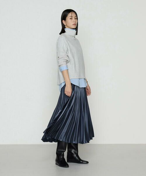 COMME CA COMFORT / コムサ・コンフォート（Lサイズ） ロング・マキシ丈スカート | 〔 TALLサイズ 〕 サテンチンツ コンビネーションプリーツスカート | 詳細11
