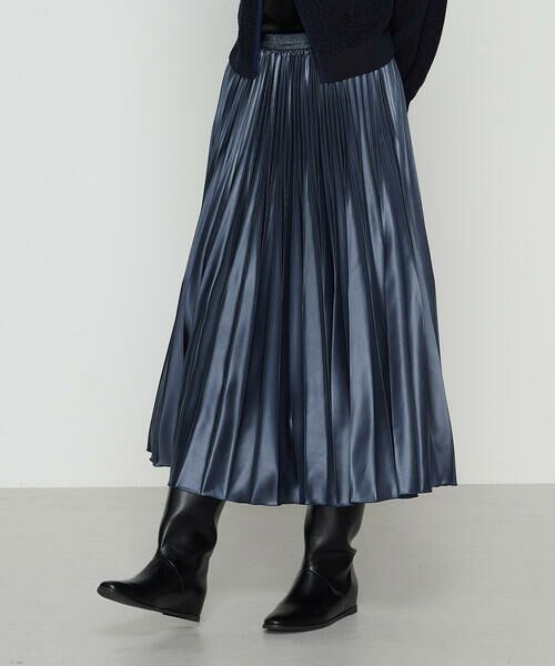 COMME CA COMFORT / コムサ・コンフォート（Lサイズ） ロング・マキシ丈スカート | 〔 TALLサイズ 〕 サテンチンツ コンビネーションプリーツスカート | 詳細12