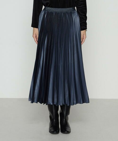 COMME CA COMFORT / コムサ・コンフォート（Lサイズ） ロング・マキシ丈スカート | 〔 TALLサイズ 〕 サテンチンツ コンビネーションプリーツスカート | 詳細13