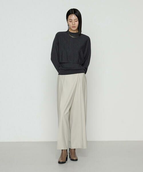 COMME CA COMFORT / コムサ・コンフォート（Lサイズ） セットアップ | 〔 TALLサイズ 〕 【セットアップ対応】ストレッチフラノ アシンメトリータックワイドパンツ | 詳細2