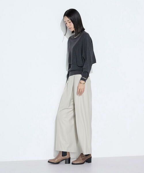 COMME CA COMFORT / コムサ・コンフォート（Lサイズ） セットアップ | 〔 TALLサイズ 〕 【セットアップ対応】ストレッチフラノ アシンメトリータックワイドパンツ | 詳細7