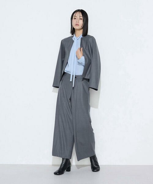 COMME CA COMFORT / コムサ・コンフォート（Lサイズ） セットアップ | 〔 TALLサイズ 〕 【セットアップ対応】ストレッチフラノ アシンメトリータックワイドパンツ | 詳細27