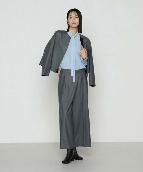 COMME CA COMFORT / コムサ・コンフォート（Lサイズ） セットアップ | 〔 TALLサイズ 〕 【セットアップ対応】ストレッチフラノ アシンメトリータックワイドパンツ | 詳細10