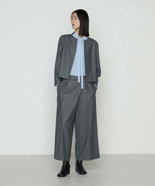 COMME CA COMFORT / コムサ・コンフォート（Lサイズ） セットアップ | 〔 TALLサイズ 〕 【セットアップ対応】ストレッチフラノ アシンメトリータックワイドパンツ | 詳細11