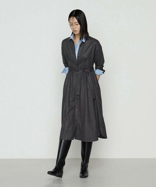 COMME CA COMFORT / コムサ・コンフォート（Lサイズ） ロング・マキシ丈ワンピース | 〔 TALLサイズ 〕 ストレッチウールサキソニー ドレス | 詳細1