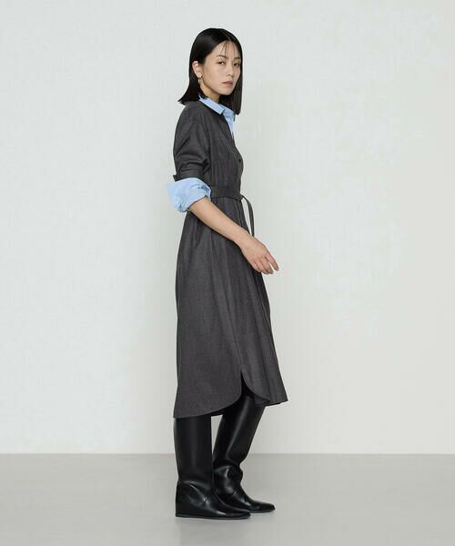 COMME CA COMFORT / コムサ・コンフォート（Lサイズ） ロング・マキシ丈ワンピース | 〔 TALLサイズ 〕 ストレッチウールサキソニー ドレス | 詳細2