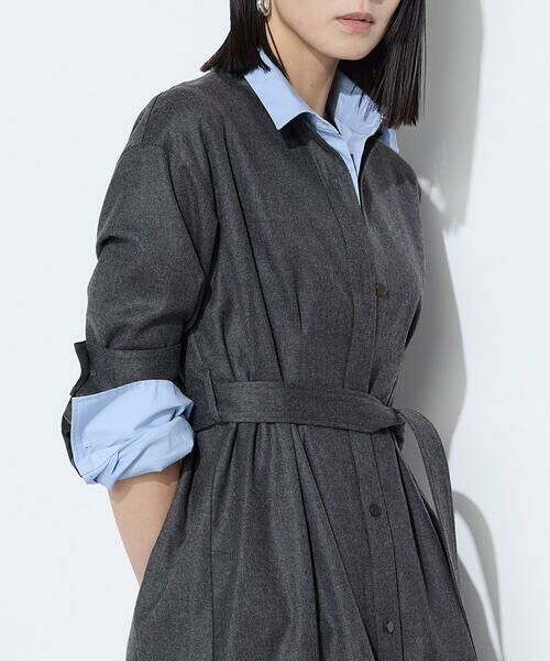 COMME CA COMFORT / コムサ・コンフォート（Lサイズ） ロング・マキシ丈ワンピース | 〔 TALLサイズ 〕 ストレッチウールサキソニー ドレス | 詳細19