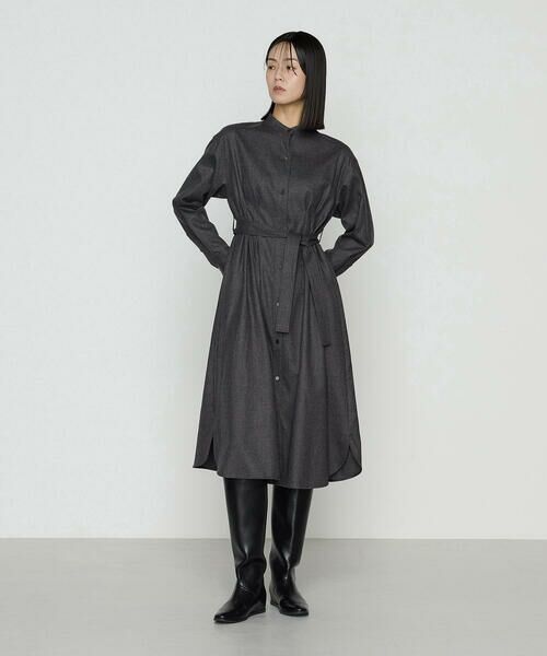 COMME CA COMFORT / コムサ・コンフォート（Lサイズ） ロング・マキシ丈ワンピース | 〔 TALLサイズ 〕 ストレッチウールサキソニー ドレス | 詳細4