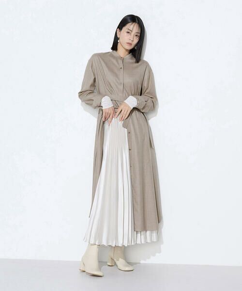 COMME CA COMFORT / コムサ・コンフォート（Lサイズ） ロング・マキシ丈ワンピース | 〔 TALLサイズ 〕 ストレッチウールサキソニー ドレス | 詳細24