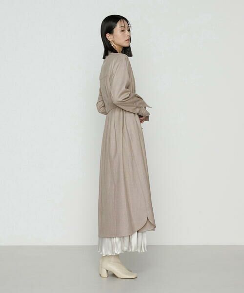 COMME CA COMFORT / コムサ・コンフォート（Lサイズ） ロング・マキシ丈ワンピース | 〔 TALLサイズ 〕 ストレッチウールサキソニー ドレス | 詳細21