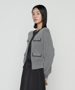 COMME CA COMFORT / コムサ・コンフォート（Lサイズ） カーディガン・ボレロ | 〔 TALLサイズ 〕 モールジャカードニット ジップアップカーディガン