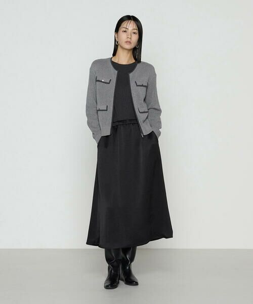 COMME CA COMFORT / コムサ・コンフォート（Lサイズ） カーディガン・ボレロ | 〔 TALLサイズ 〕 モールジャカードニット ジップアップカーディガン | 詳細1