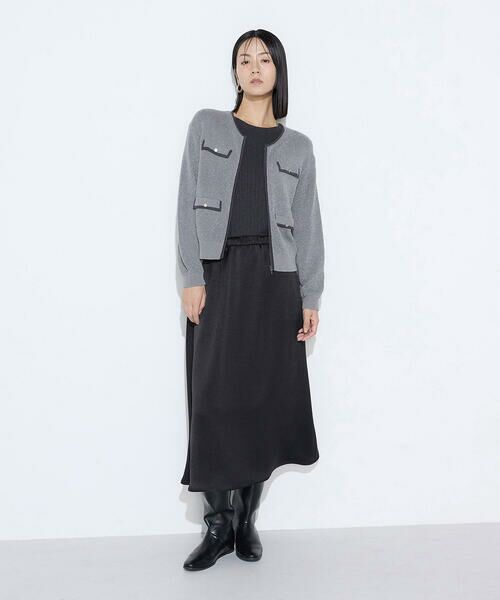 COMME CA COMFORT / コムサ・コンフォート（Lサイズ） カーディガン・ボレロ | 〔 TALLサイズ 〕 モールジャカードニット ジップアップカーディガン | 詳細4