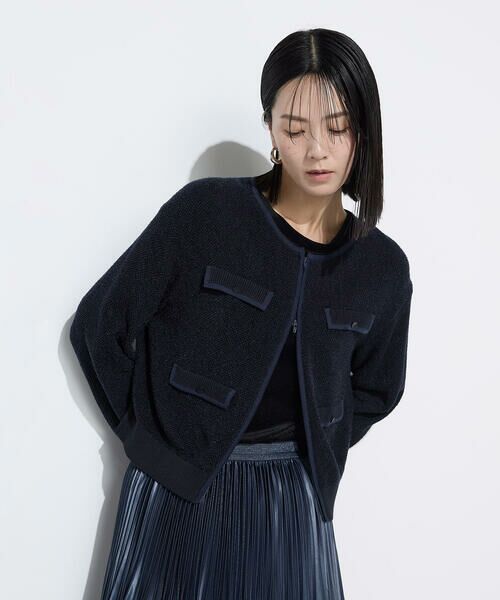 COMME CA COMFORT / コムサ・コンフォート（Lサイズ） カーディガン・ボレロ | 〔 TALLサイズ 〕 モールジャカードニット ジップアップカーディガン | 詳細19