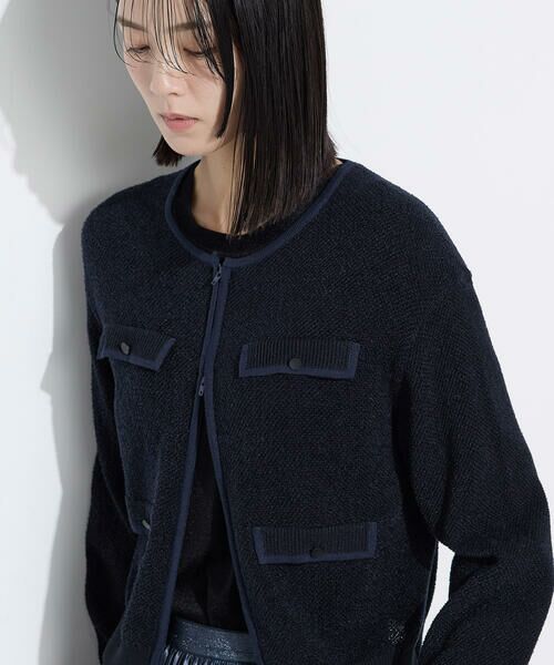 COMME CA COMFORT / コムサ・コンフォート（Lサイズ） カーディガン・ボレロ | 〔 TALLサイズ 〕 モールジャカードニット ジップアップカーディガン | 詳細21