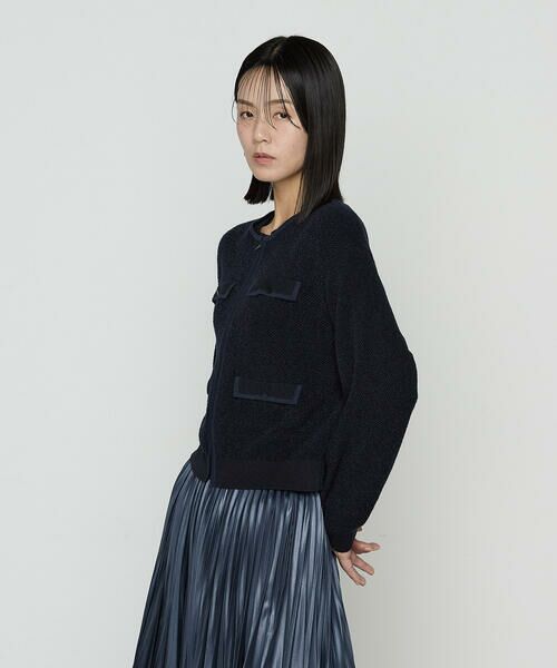 COMME CA COMFORT / コムサ・コンフォート（Lサイズ） カーディガン・ボレロ | 〔 TALLサイズ 〕 モールジャカードニット ジップアップカーディガン | 詳細8