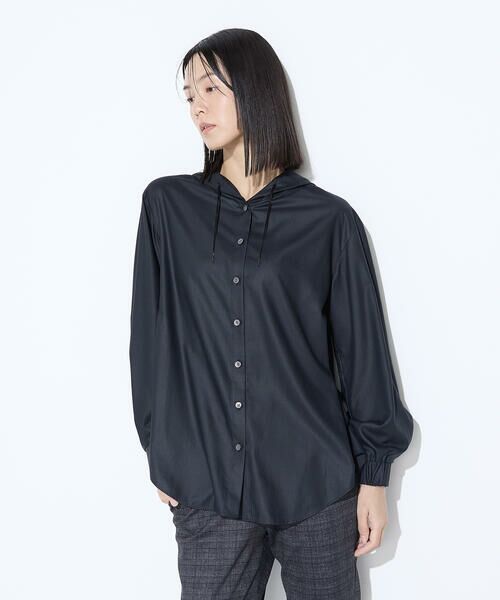 COMME CA COMFORT / コムサ・コンフォート（Lサイズ） シャツ・ブラウス | 〔 +サイズ 〕 マイクロスパン フード付きブラウス | 詳細25