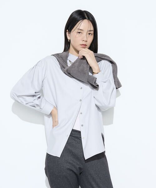 COMME CA COMFORT / コムサ・コンフォート（Lサイズ） シャツ・ブラウス | 〔 +サイズ 〕 マイクロスパン タックボリューム袖のブラウス | 詳細17
