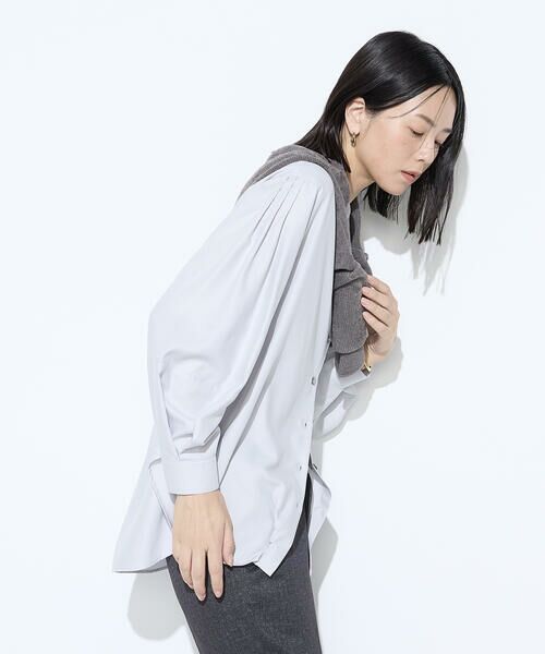 COMME CA COMFORT / コムサ・コンフォート（Lサイズ） シャツ・ブラウス | 〔 +サイズ 〕 マイクロスパン タックボリューム袖のブラウス | 詳細18