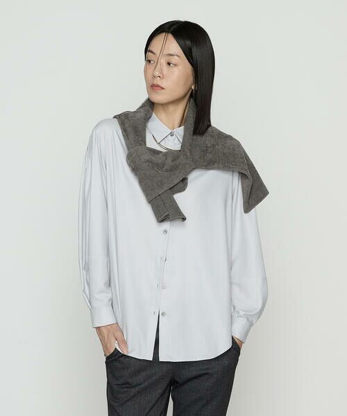 COMME CA COMFORT / コムサ・コンフォート（Lサイズ） シャツ・ブラウス | 〔 +サイズ 〕 マイクロスパン タックボリューム袖のブラウス | 詳細7