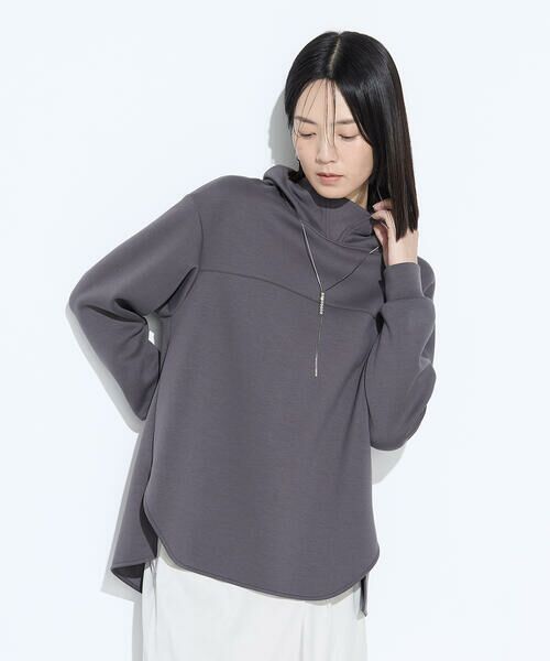 COMME CA COMFORT / コムサ・コンフォート（Lサイズ） カットソー | 〔 +サイズ 〕 レーヨンミックスダンボール フーディプルオーバー | 詳細13