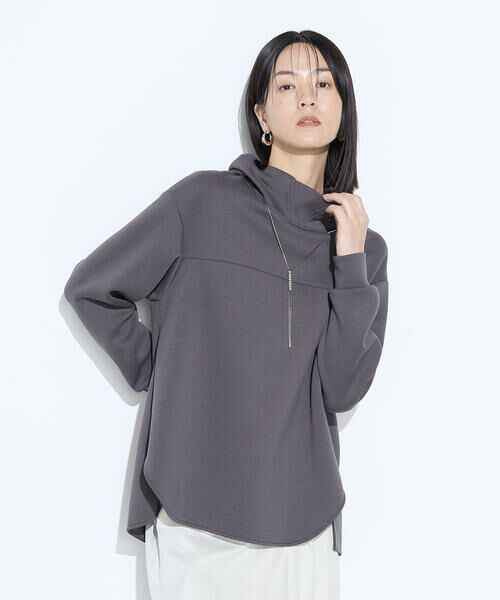 COMME CA COMFORT / コムサ・コンフォート（Lサイズ） カットソー | 〔 +サイズ 〕 レーヨンミックスダンボール フーディプルオーバー | 詳細14