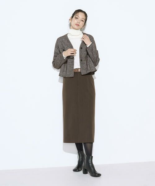 COMME CA COMFORT / コムサ・コンフォート（Lサイズ） ノーカラージャケット | 〔 TALLサイズ 〕 ツイード柄リバージャージー ノーカラージャケット | 詳細17