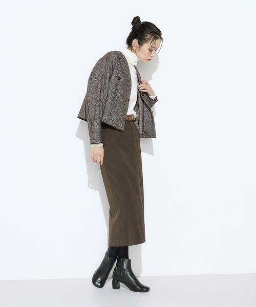 COMME CA COMFORT / コムサ・コンフォート（Lサイズ） ノーカラージャケット | 〔 TALLサイズ 〕 ツイード柄リバージャージー ノーカラージャケット | 詳細18