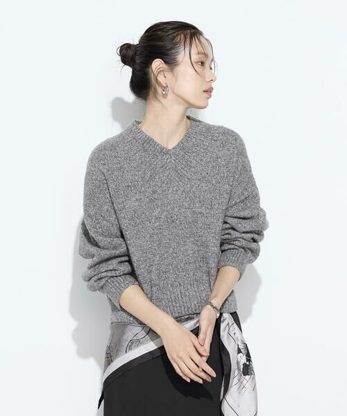 COMME CA COMFORT / コムサ・コンフォート（Lサイズ） ニット・セーター | 〔 TALLサイズ 〕 和紙ブークレー Vネックプルオーバー | 詳細5